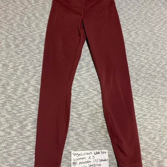 Pants - Yogalicious Lux burgundy polyester & spandex leggings size XS. SKU-A766